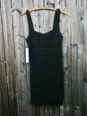 Size S - AQUA Women's Black Scrunchie Bodycon Mini Tank Dress